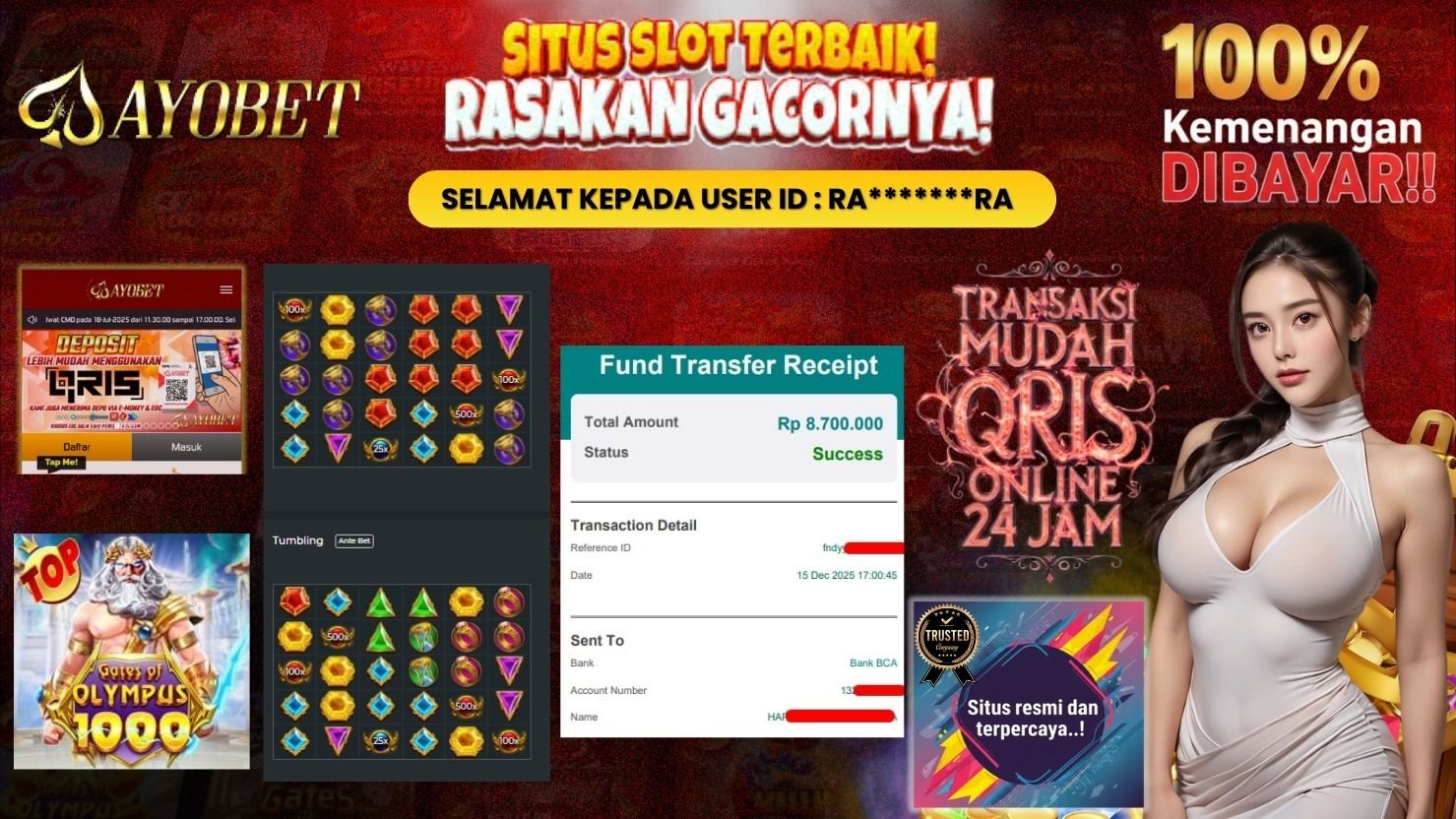 AYOBET JACKPOT SLOT GATES OF OLYMPUS 1000